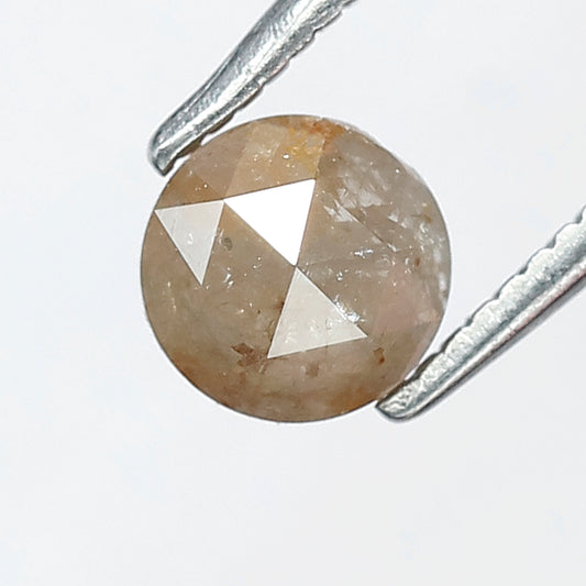 Orange Color Round Shape Natural Rustic Diamond 0.65 Carats