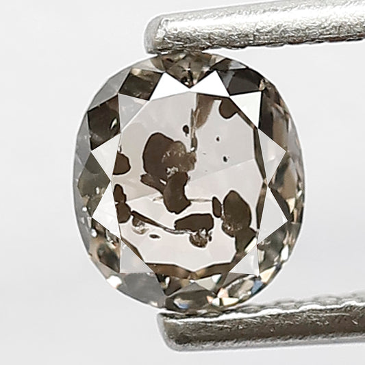 0.62 CT Natural Grey Black Color Diamond 5.4 x 4.8 x 2.7 MM Loose Natural Oval Shape Diamond Conflict Free Salt and Pepper Diamond