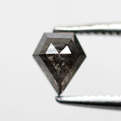 0.47 CT Pentagon Shape Loose Diamond, Natural Gray Black Ethical Salt and Pepper Diamond For Custom Pendant and Wedding Band