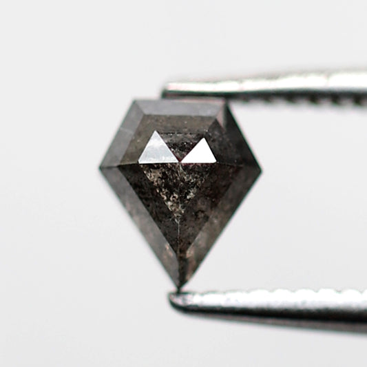 0.47 CT Pentagon Shape Loose Diamond, Natural Gray Black Ethical Salt and Pepper Diamond For Custom Pendant and Wedding Band