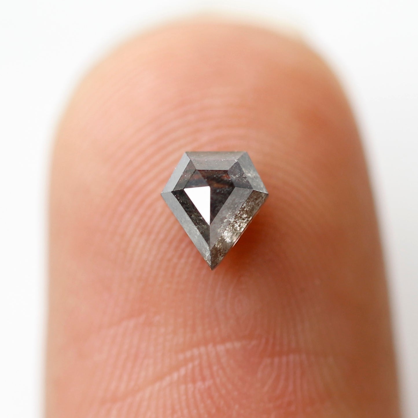 0.47 CT Pentagon Shape Loose Diamond, Natural Gray Black Ethical Salt and Pepper Diamond For Custom Pendant and Wedding Band
