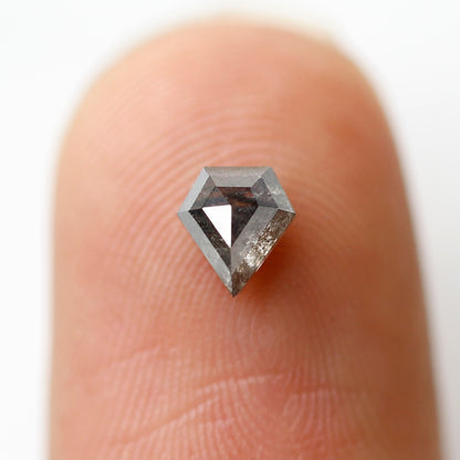 0.47 CT Pentagon Shape Loose Diamond, Natural Gray Black Ethical Salt and Pepper Diamond For Custom Pendant and Wedding Band