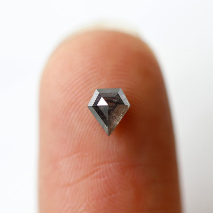 0.47 CT Pentagon Shape Loose Diamond, Natural Gray Black Ethical Salt and Pepper Diamond For Custom Pendant and Wedding Band