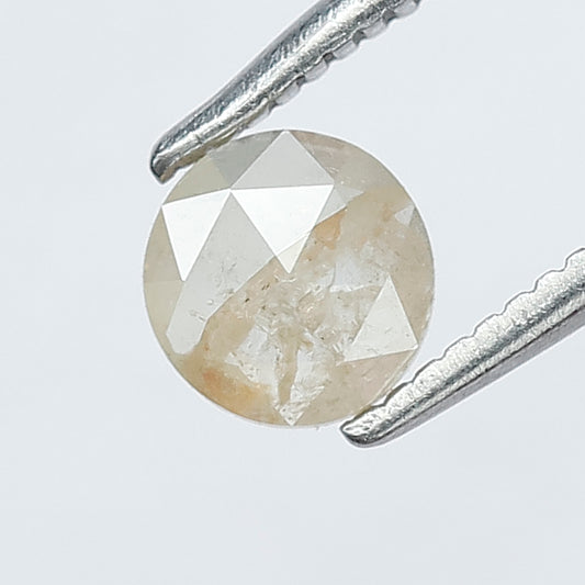 0.39 CT Icy Yellow Round Rose Cut Natural Rustic Diamond
