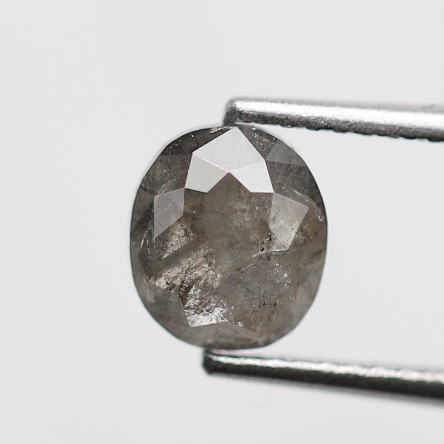 0.94 CT Oval Shape Salt and Pepper Diamond, Natural Gray Black Ethically Sourced Loose Diamond For Woman Ring