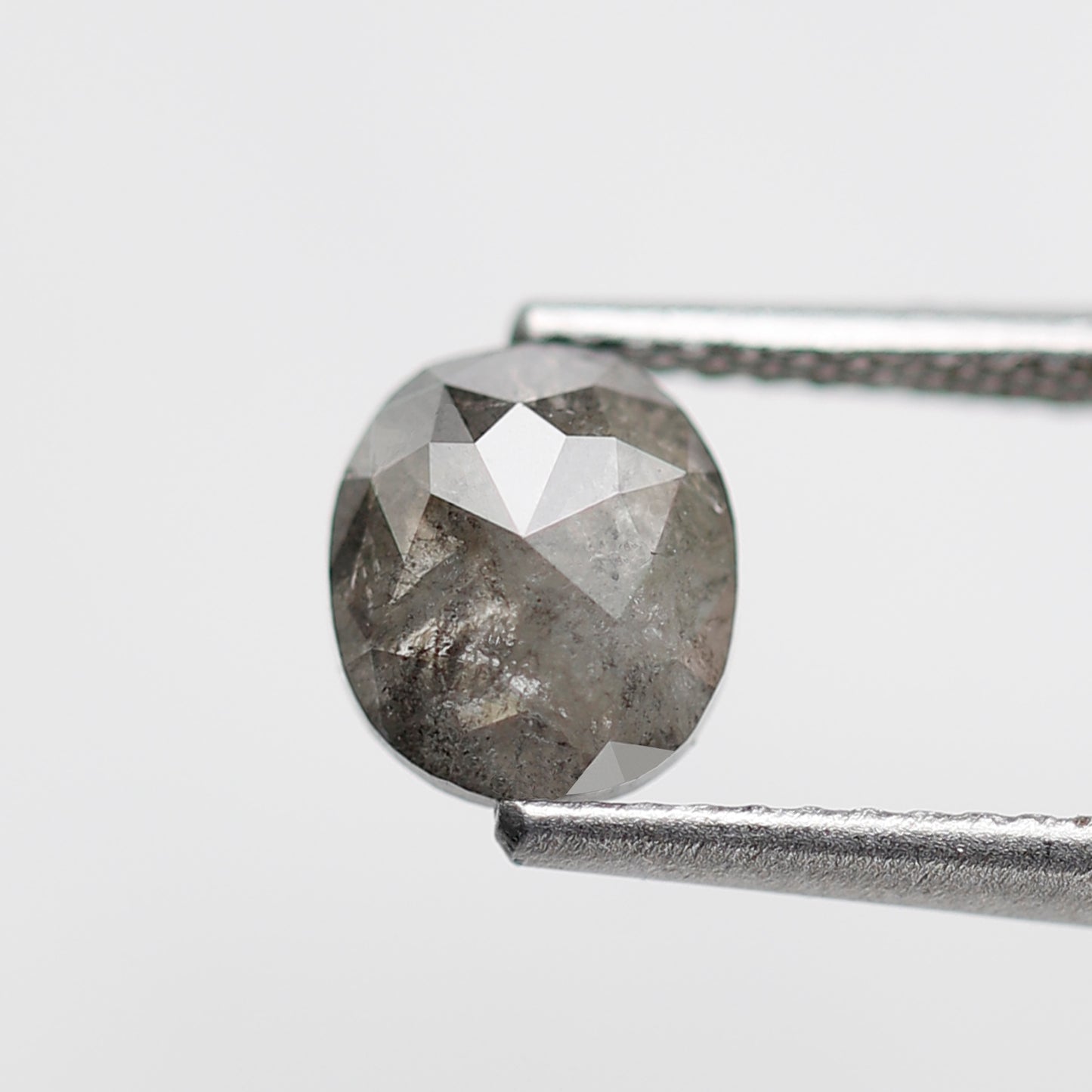 0.94 CT Oval Shape Salt and Pepper Diamond, Natural Gray Black Ethically Sourced Loose Diamond For Woman Ring