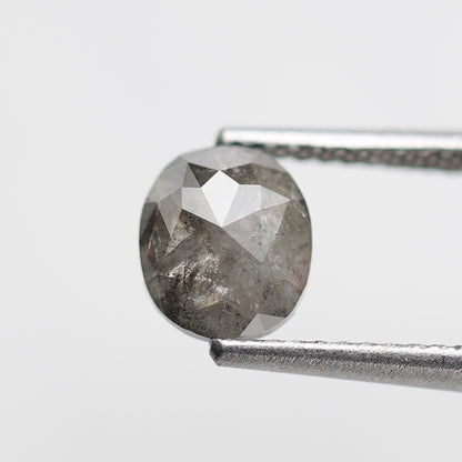 0.94 CT Oval Shape Salt and Pepper Diamond, Natural Gray Black Ethically Sourced Loose Diamond For Woman Ring