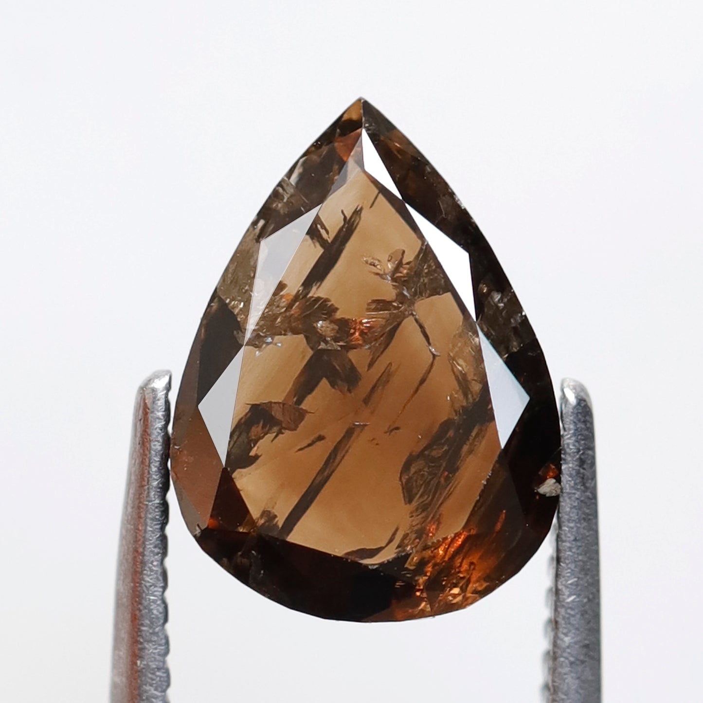 2.25 Ct Pear Shape Rustic Diamond, 10.20 mm Dark Champagne Natural Earth Mined Loose Diamond for Engagement Ring