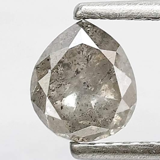 0.70 CT Pear Shape Salt and Pepper Diamond, 5.70 MM Natural Gray Black Loose Diamond For Wedding Ring
