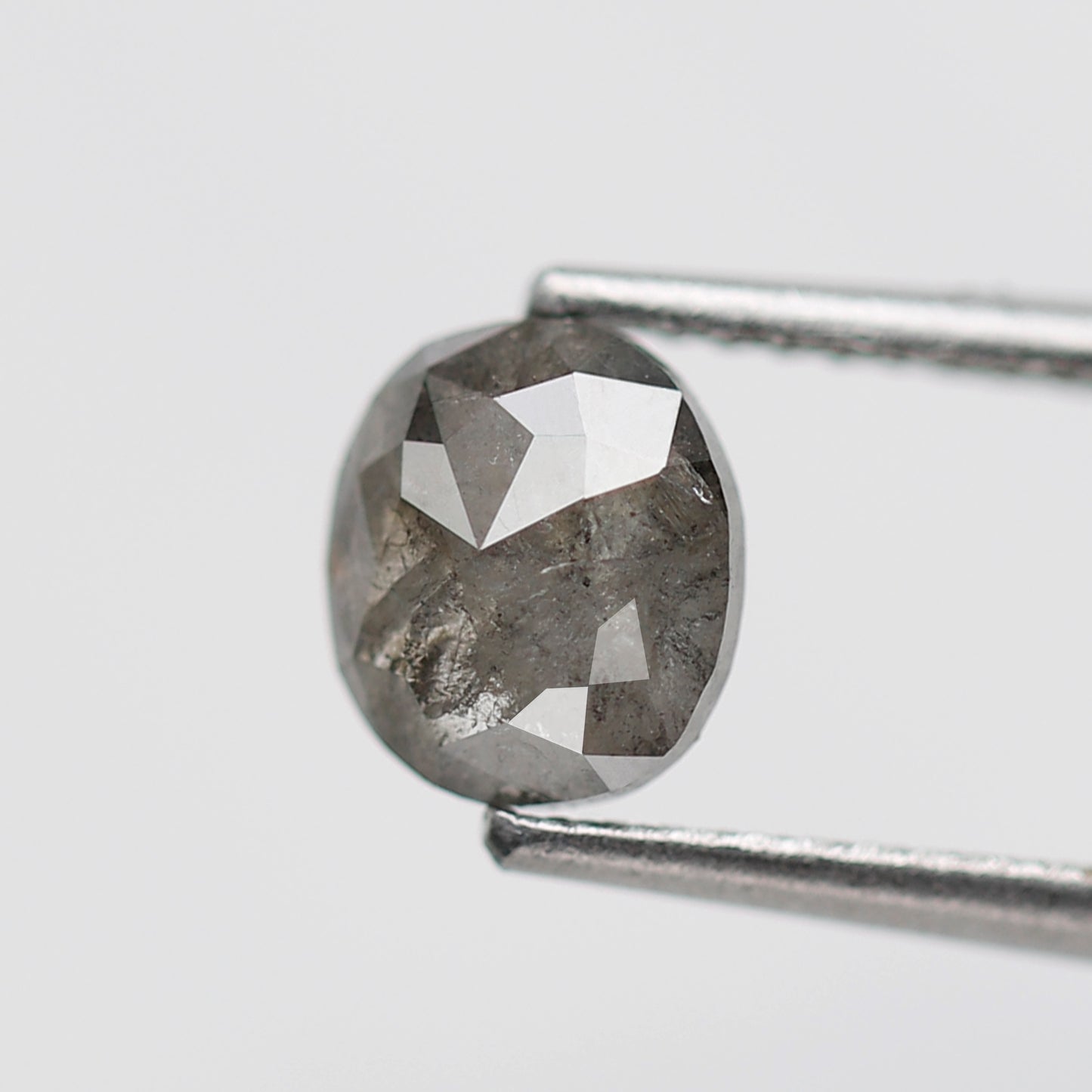 0.94 CT Oval Shape Salt and Pepper Diamond, Natural Gray Black Ethically Sourced Loose Diamond For Woman Ring