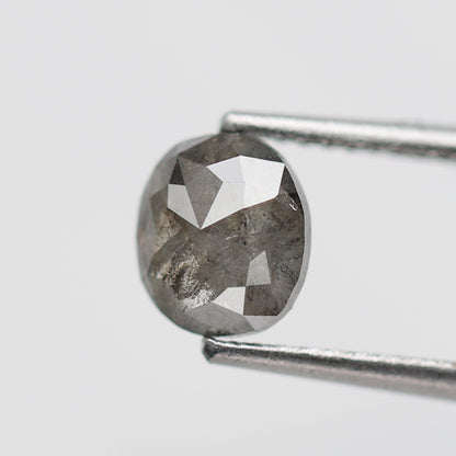 0.94 CT Oval Shape Salt and Pepper Diamond, Natural Gray Black Ethically Sourced Loose Diamond For Woman Ring