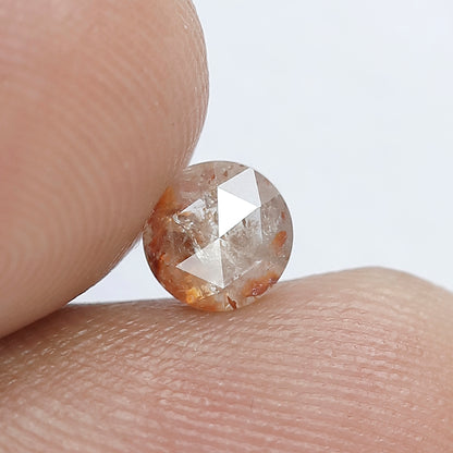 Reddish Color Amazing Round Shape Rustic Rose Cut Diamond 0.43 Carat