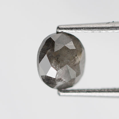 0.94 CT Oval Shape Salt and Pepper Diamond, Natural Gray Black Ethically Sourced Loose Diamond For Woman Ring