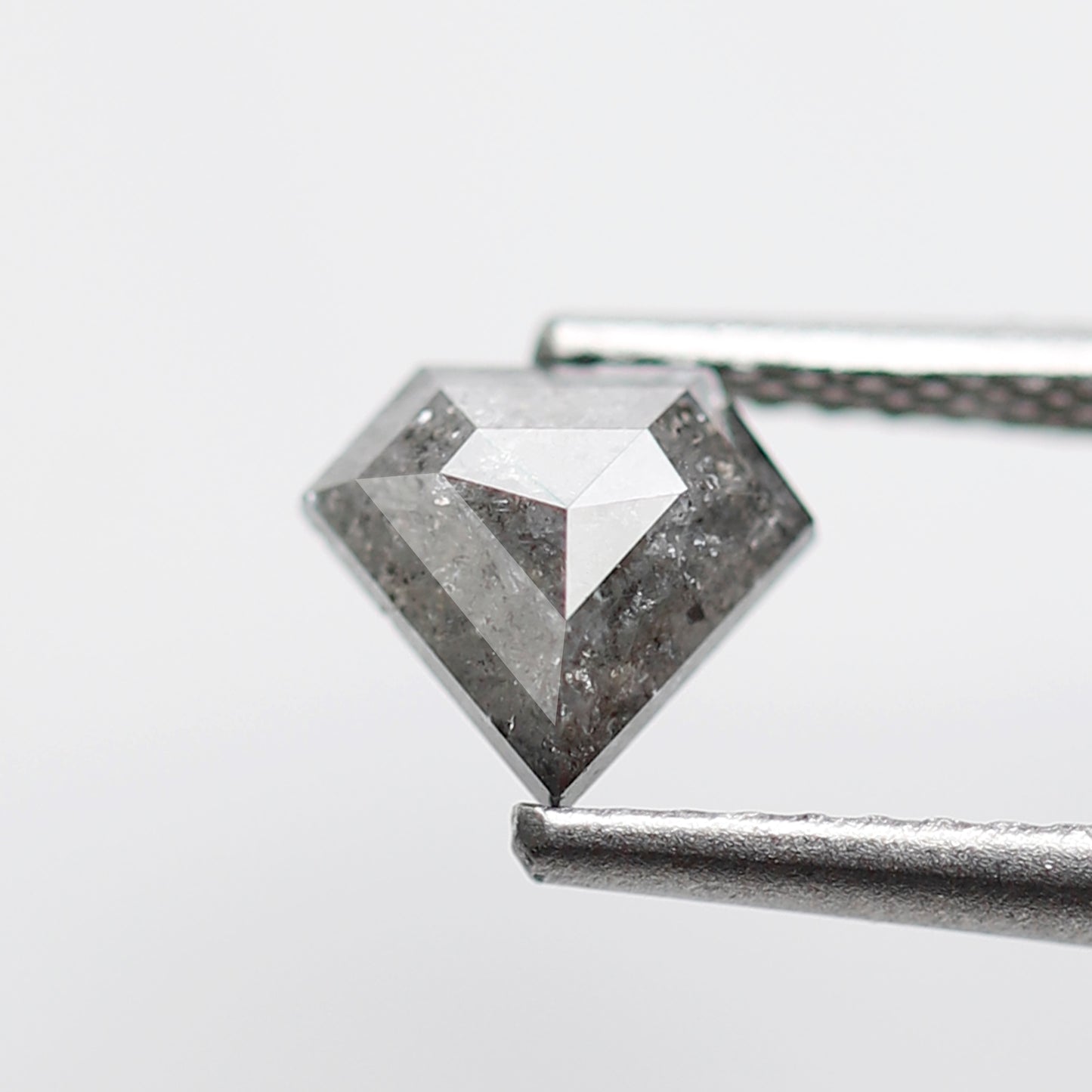 0.77 CT Pentagon Cut Salt and Pepper Diamond, Natural 5.90 mm Conflict Free Loose Diamond for Custom Ring Design