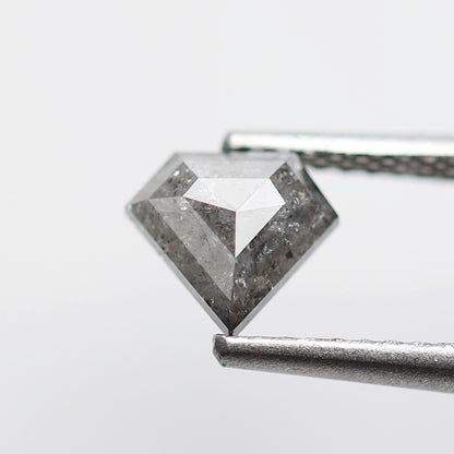 0.77 CT Pentagon Cut Salt and Pepper Diamond, Natural 5.90 mm Conflict Free Loose Diamond for Custom Ring Design