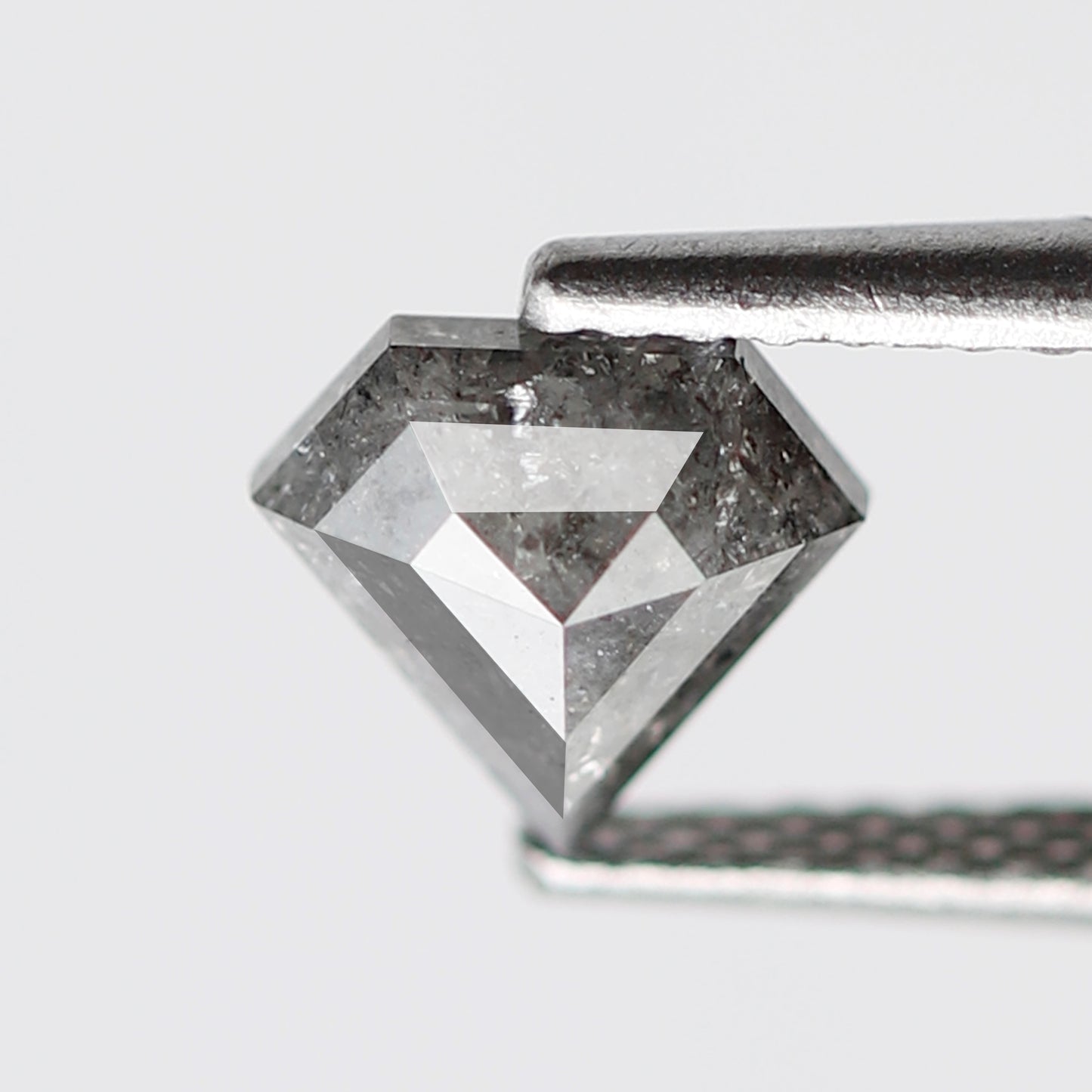 0.77 CT Pentagon Cut Salt and Pepper Diamond, Natural 5.90 mm Conflict Free Loose Diamond for Custom Ring Design