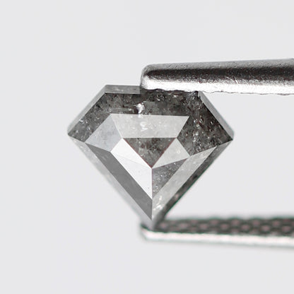 0.77 CT Pentagon Cut Salt and Pepper Diamond, Natural 5.90 mm Conflict Free Loose Diamond for Custom Ring Design