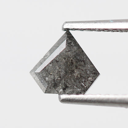 0.77 CT Pentagon Cut Salt and Pepper Diamond, Natural 5.90 mm Conflict Free Loose Diamond for Custom Ring Design
