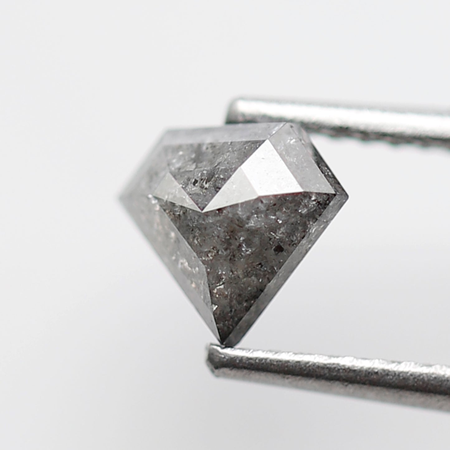 0.77 CT Pentagon Cut Salt and Pepper Diamond, Natural 5.90 mm Conflict Free Loose Diamond for Custom Ring Design