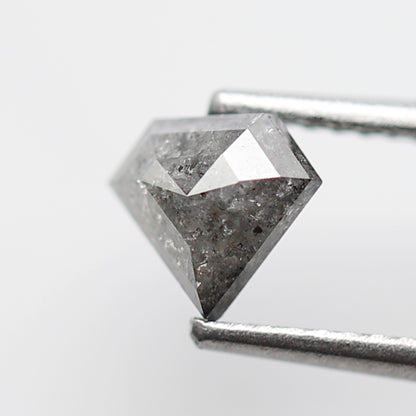 0.77 CT Pentagon Cut Salt and Pepper Diamond, Natural 5.90 mm Conflict Free Loose Diamond for Custom Ring Design