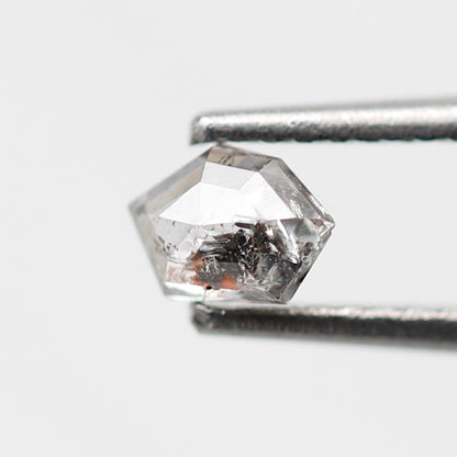 0.30 CT Translucent Geometric Cut Salt and Pepper Diamond, Natural White Loose Earth Mined Diamond for Jewelry Making