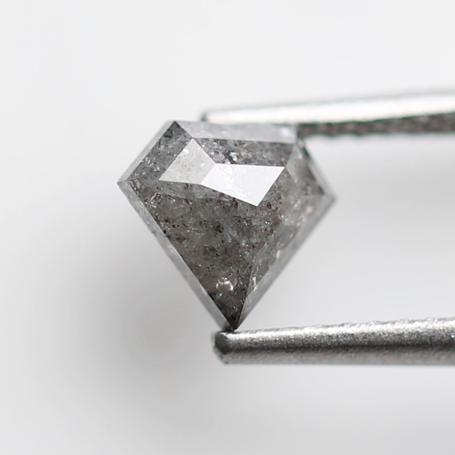 0.77 CT Pentagon Cut Salt and Pepper Diamond, Natural 5.90 mm Conflict Free Loose Diamond for Custom Ring Design