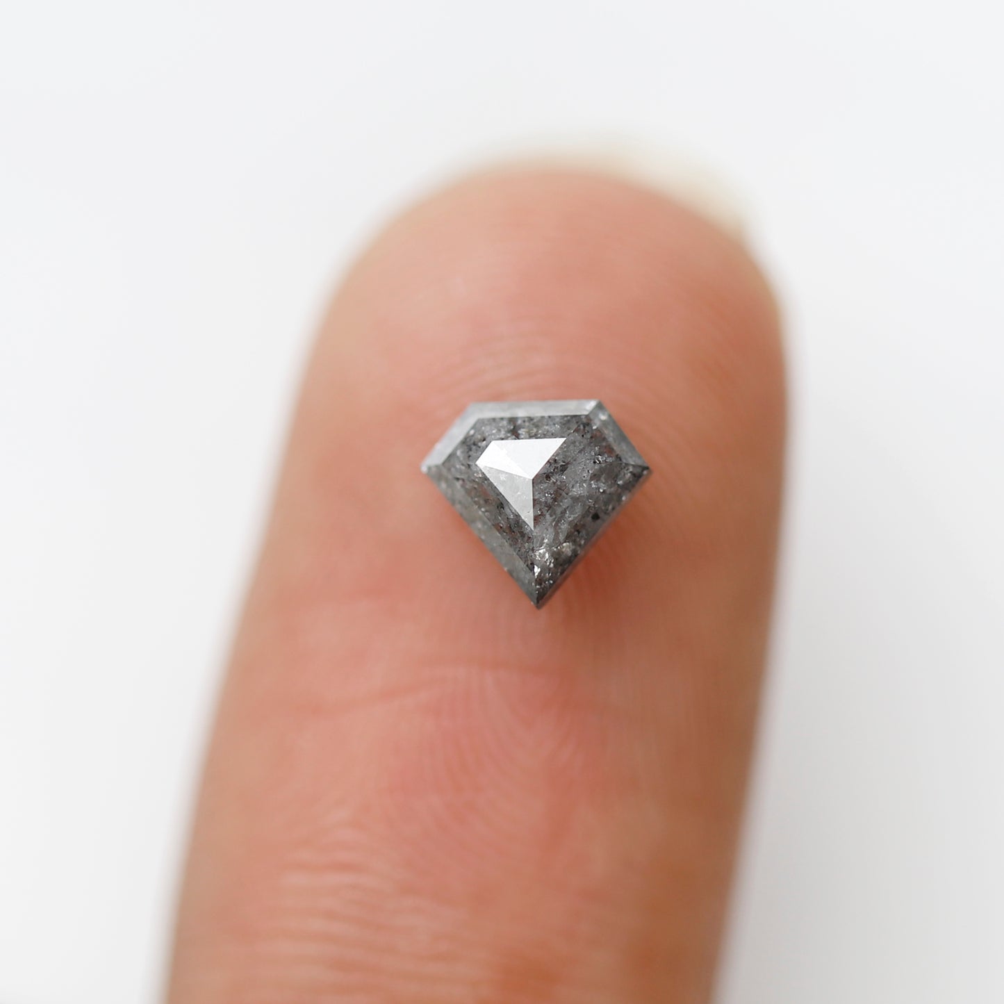 0.77 CT Pentagon Cut Salt and Pepper Diamond, Natural 5.90 mm Conflict Free Loose Diamond for Custom Ring Design
