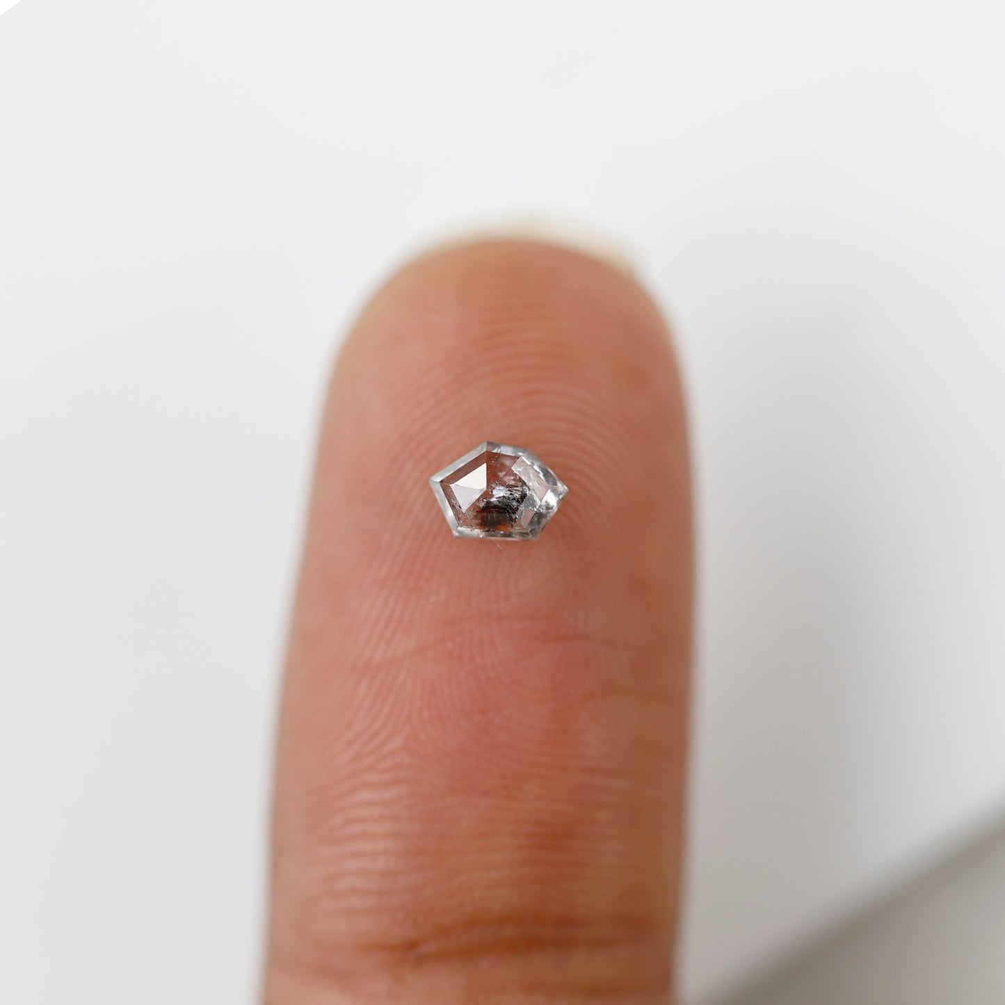 0.30 CT Translucent Geometric Cut Salt and Pepper Diamond, Natural White Loose Earth Mined Diamond for Jewelry Making