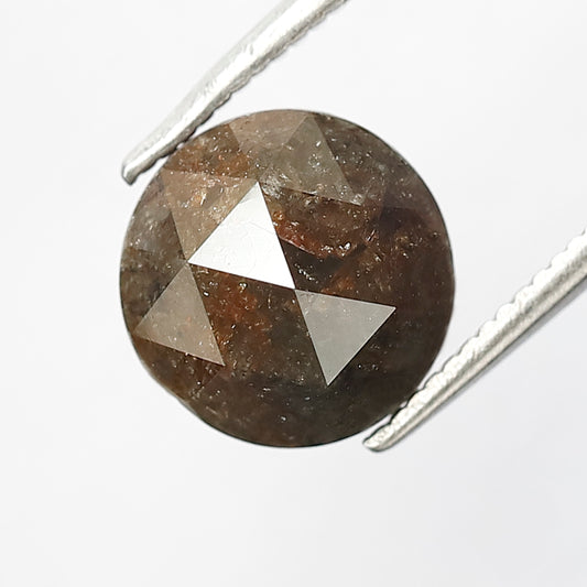 3.10 CT Dark Red Color Polished Domed Round Shape Rustic Diamond