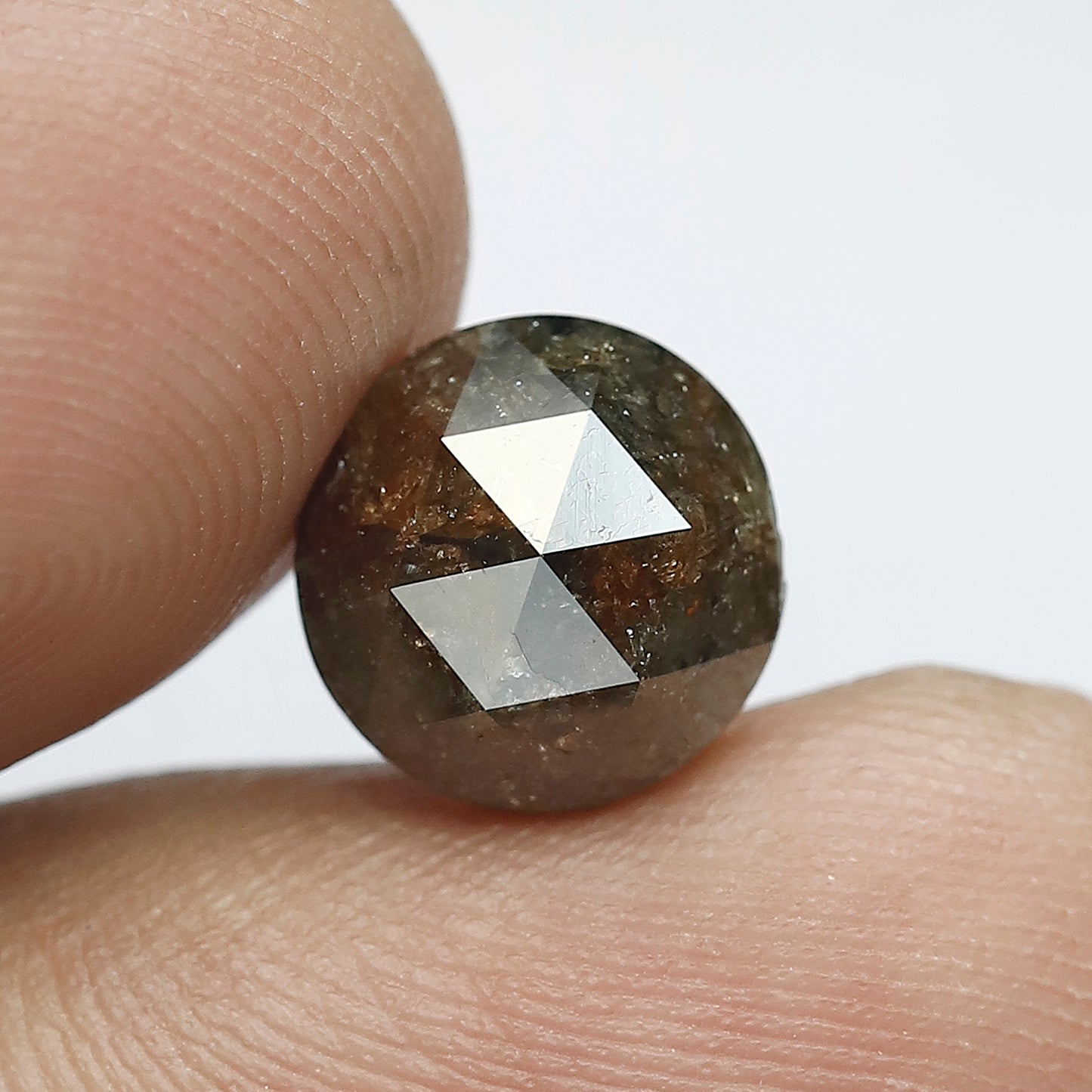 3.10 CT Dark Red Color Polished Domed Round Shape Rustic Diamond