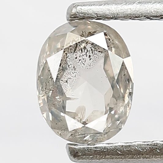 0.52 CT 5.4 x 4.3 x 2.5 MM Oval Shape Diamond Loose Natural Grey Black Color Diamond Earth Mined Salt and Pepper Diamond Wedding Ring