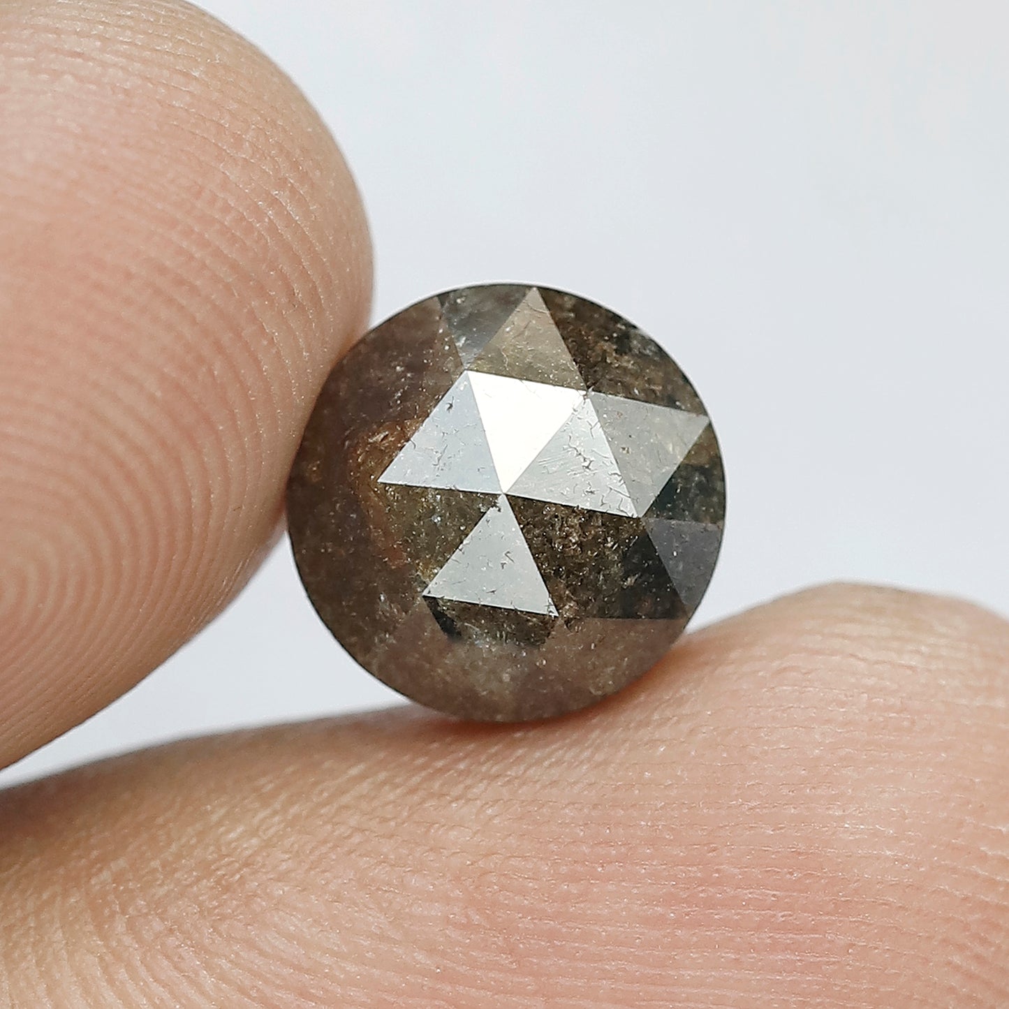 2.97 CT Fancy Brown Color Round Shape Rose Cut Rustic Diamond