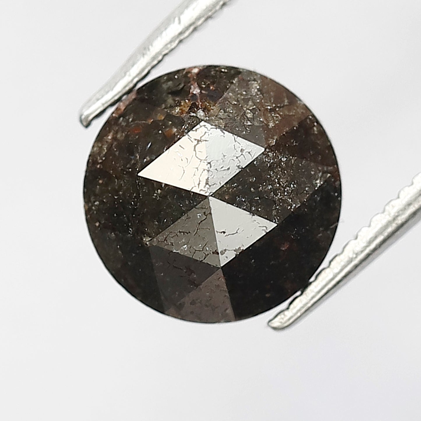 2.49 CT Shining Black Grey Color Round Shape Salt and Pepper Loose Rustic Diamond