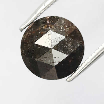 2.49 CT Shining Black Grey Color Round Shape Salt and Pepper Loose Rustic Diamond
