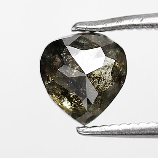 1.18 CT Heart Shape Natural Greenish Loose Salt and Pepper Diamond Perfect For Making Necklace For Gifting