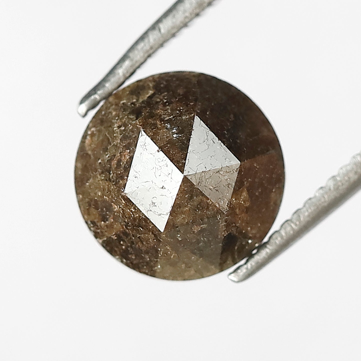 2.20 CT Round Shape Rustic Rose Cut Diamond in Brown Color