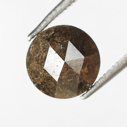 2.20 CT Round Shape Rustic Rose Cut Diamond in Brown Color