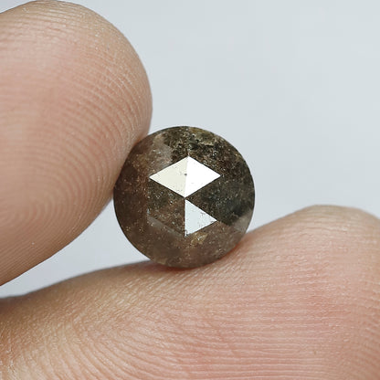 2.20 CT Round Shape Rustic Rose Cut Diamond in Brown Color