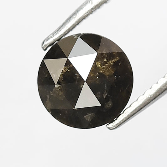 1.63 CT Round Shape Salt and Pepper Rose Cut Loose Natural Rustic Diamond