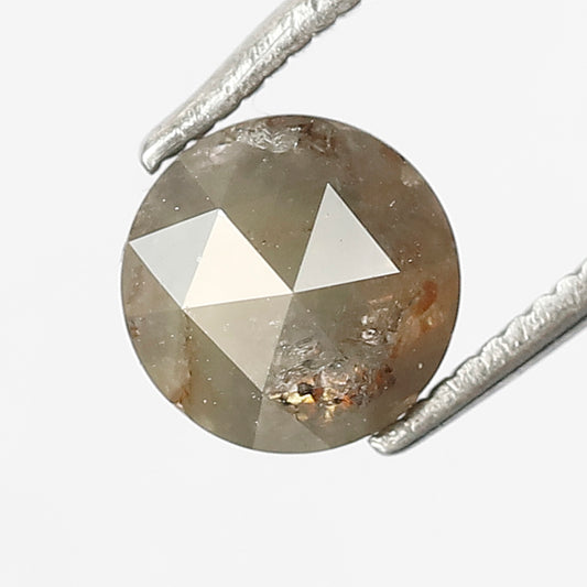 1.41 CT Grey Greenish Color Round Shape Rustic Rose Cut Diamond