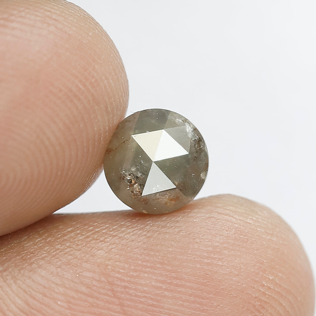 1.41 CT Grey Greenish Color Round Shape Rustic Rose Cut Diamond ...