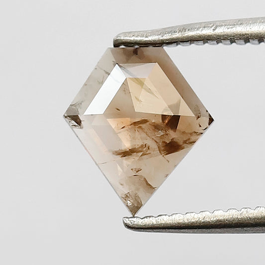 0.63 CT Diamond Cut Rose cut Loose Diamond, 7.70 mm Natural Reddish Champagne Si Clarity Diamond For Custom Jewelry