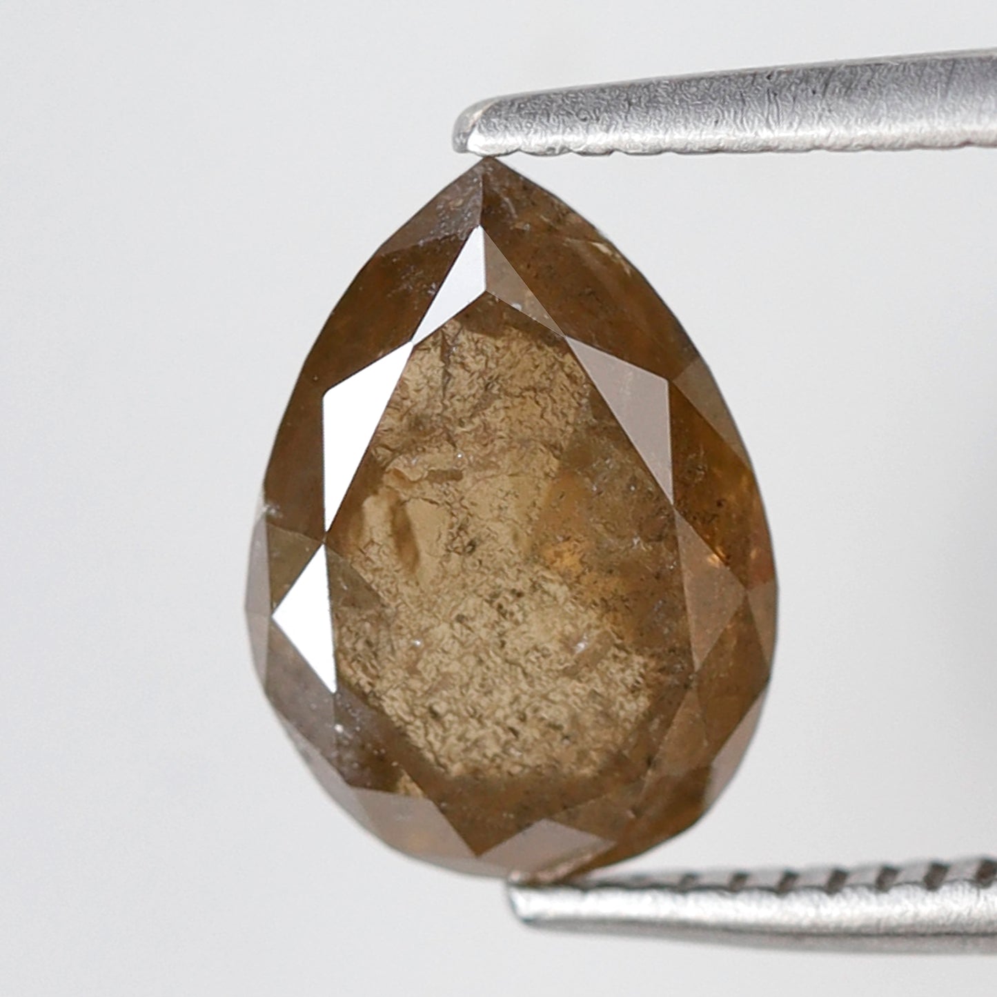 1.89 CT Earth Mined Pear Shape Loose Diamond, Natural Greenish Yellow Rustic Diamond For Making Anniversary Ring Gift
