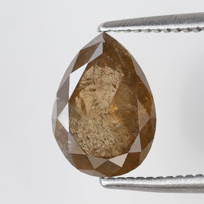 1.89 CT Earth Mined Pear Shape Loose Diamond, Natural Greenish Yellow Rustic Diamond For Making Anniversary Ring Gift