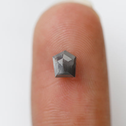 Geometric Shape 0.76 CT Salt and Pepper Diamond, Natural 5.30 mm Conflict Free Loose Diamond for Unique Jewelry Making