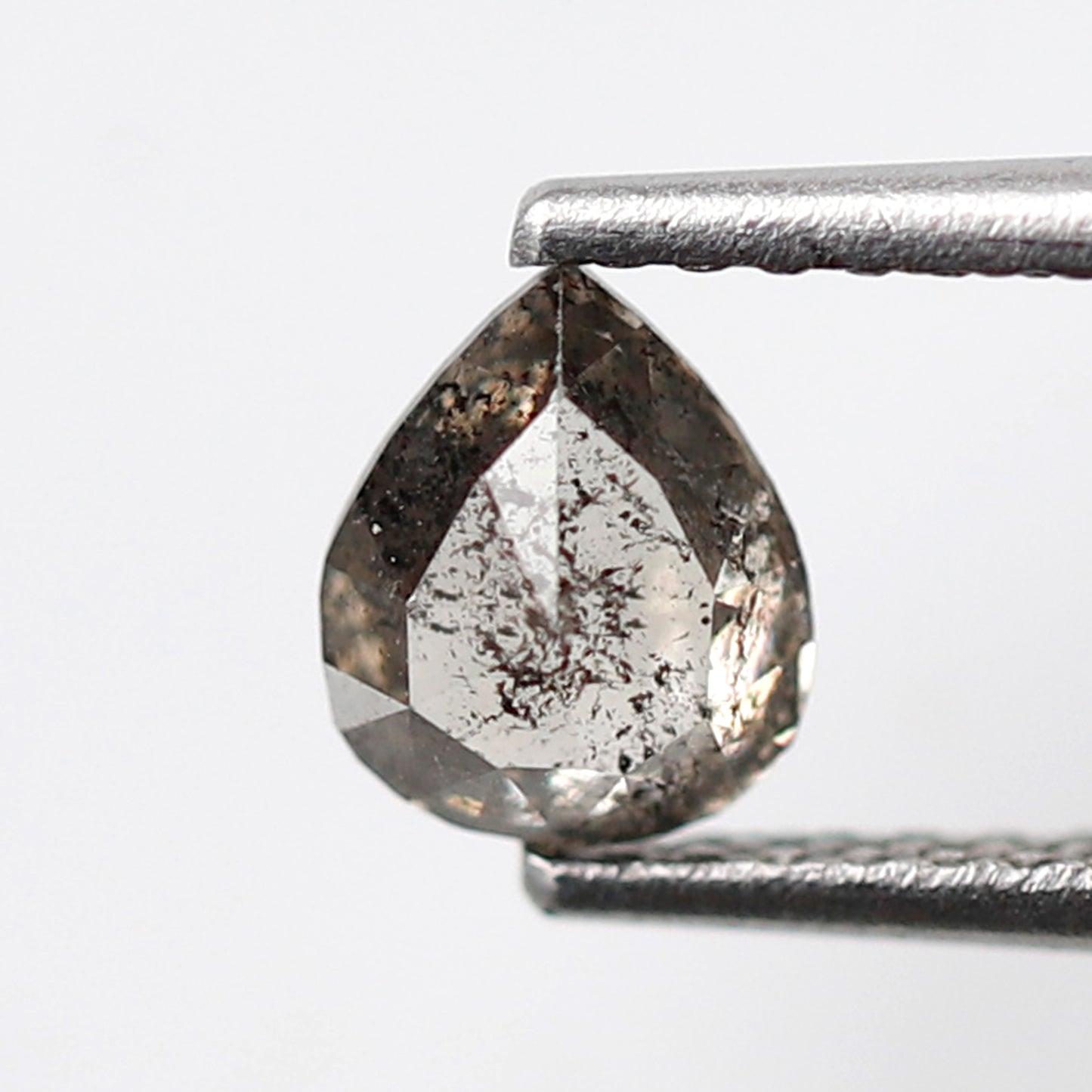 0.58 CT Pear Shape Salt and Pepper Diamond, Natural Brownish Black Conflict Free Loose Diamond for Engagement Ring