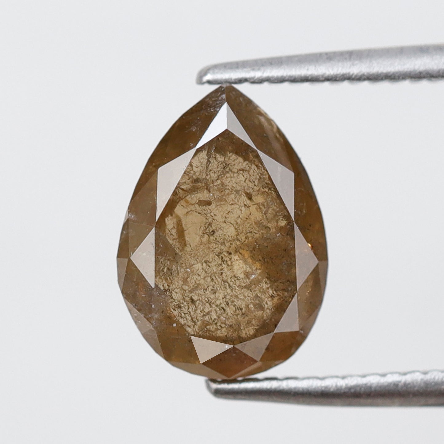 1.89 CT Earth Mined Pear Shape Loose Diamond, Natural Greenish Yellow Rustic Diamond For Making Anniversary Ring Gift