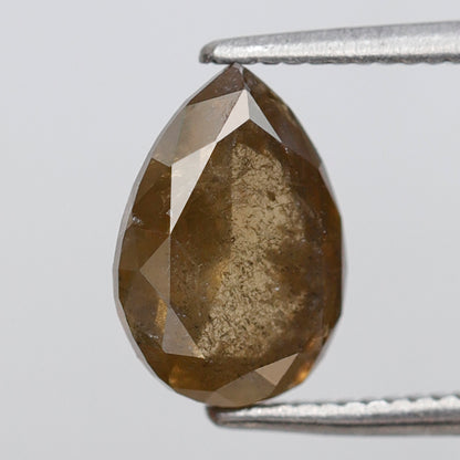 1.89 CT Earth Mined Pear Shape Loose Diamond, Natural Greenish Yellow Rustic Diamond For Making Anniversary Ring Gift