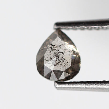0.58 CT Pear Shape Salt and Pepper Diamond, Natural Brownish Black Conflict Free Loose Diamond for Engagement Ring
