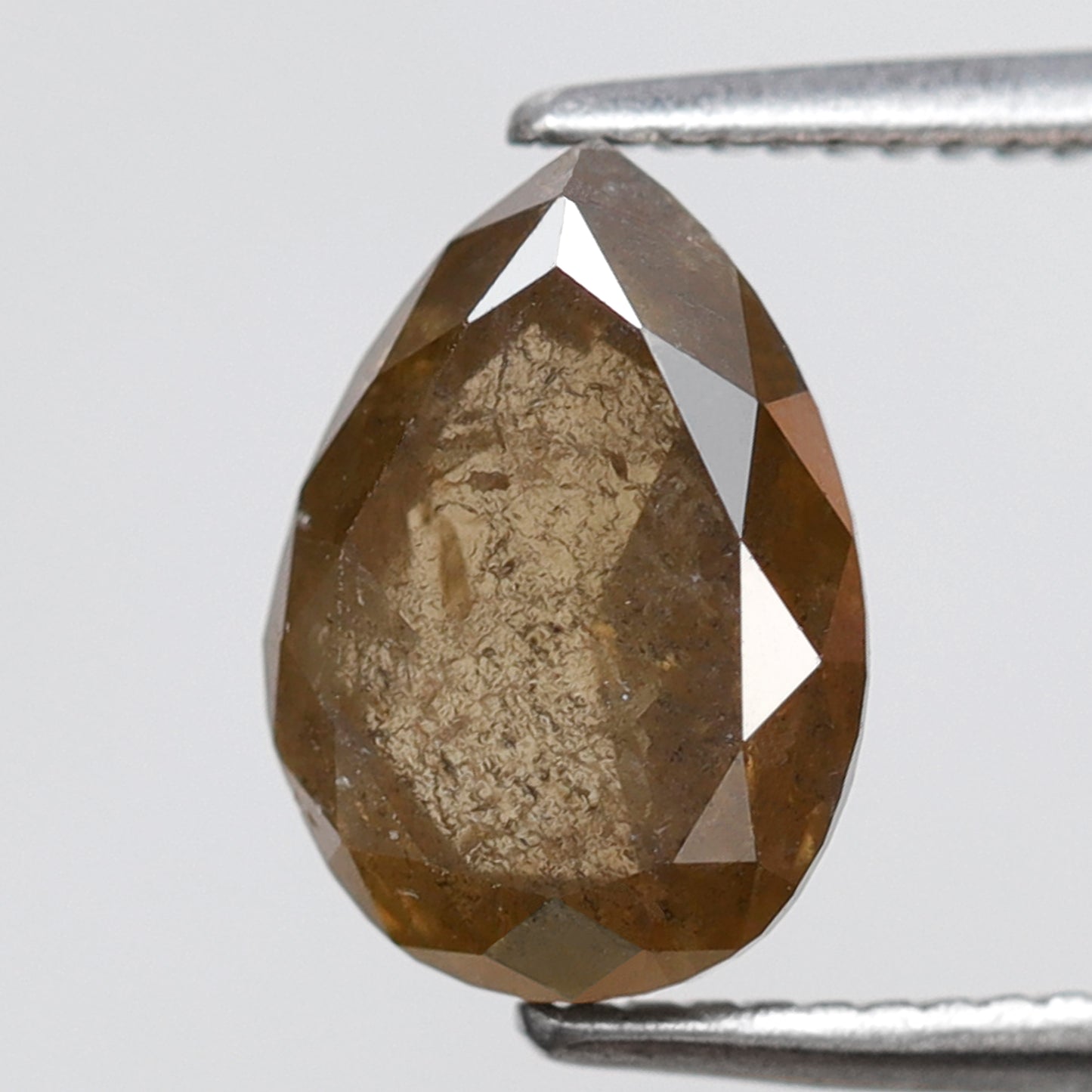 1.89 CT Earth Mined Pear Shape Loose Diamond, Natural Greenish Yellow Rustic Diamond For Making Anniversary Ring Gift